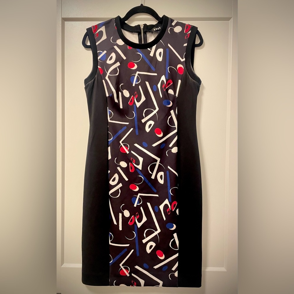 DKNY Patterned short sleeve midi dress size : M